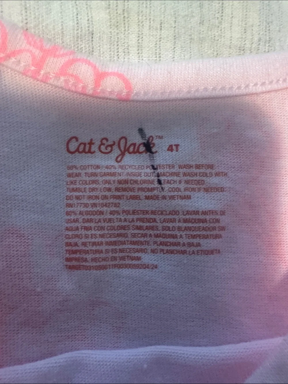 Cat & Jack Light Pink Dress with Neon Pink Floral Print
